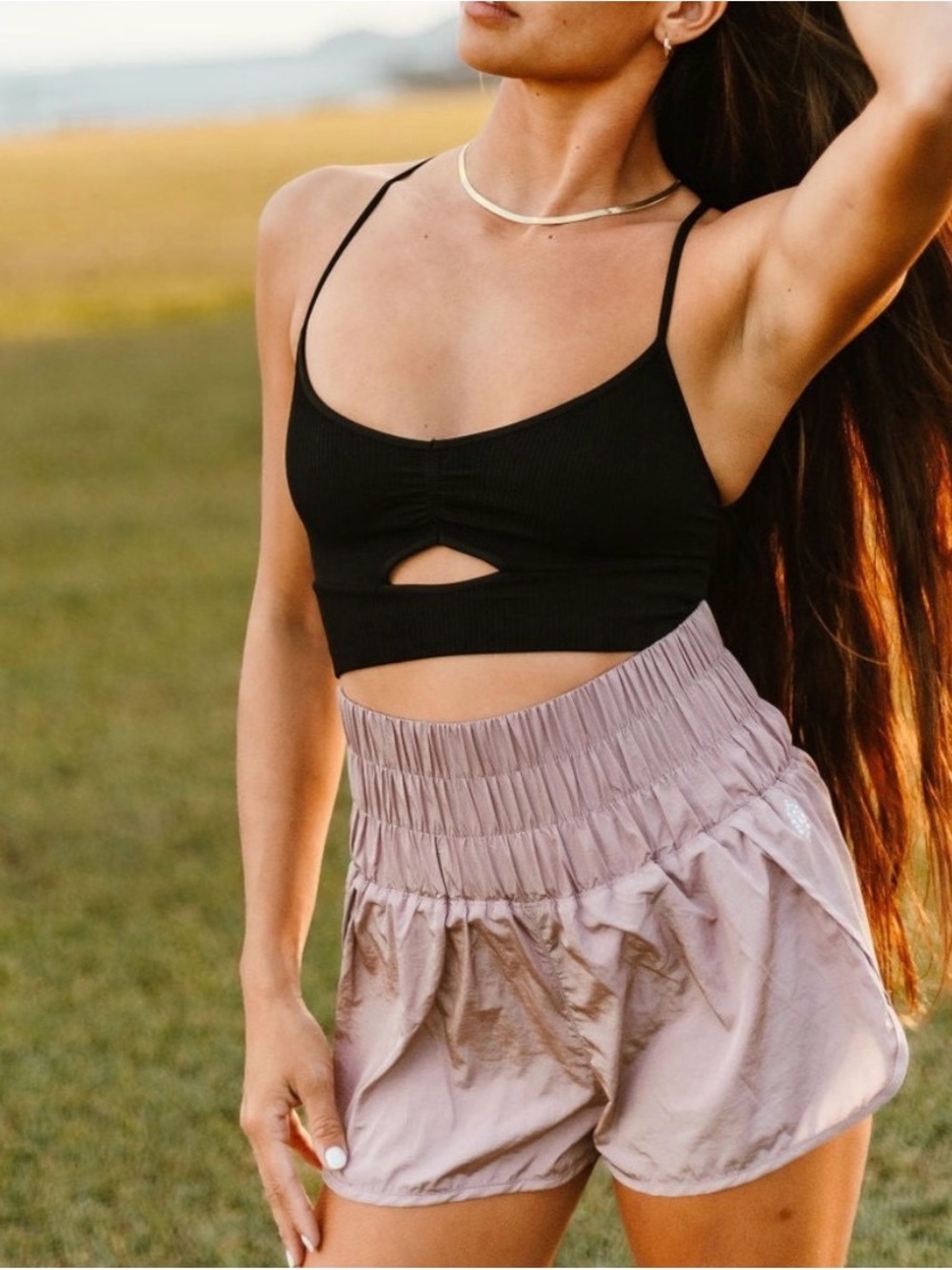 FP Movement Free People The Way Home Shorts Moonlight Mauve size small workout